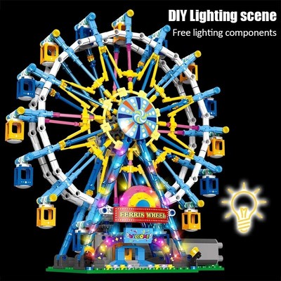 City Friends Ferris Wheel: Illuminated Brick MOC Build