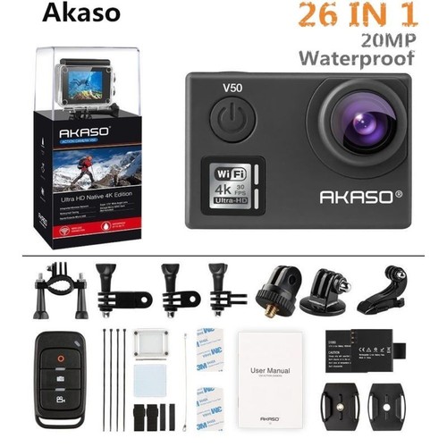 Original AKASO V50 4K/30fps 20MP Action Camera WiFi Sports DV Camcorder 2019 New