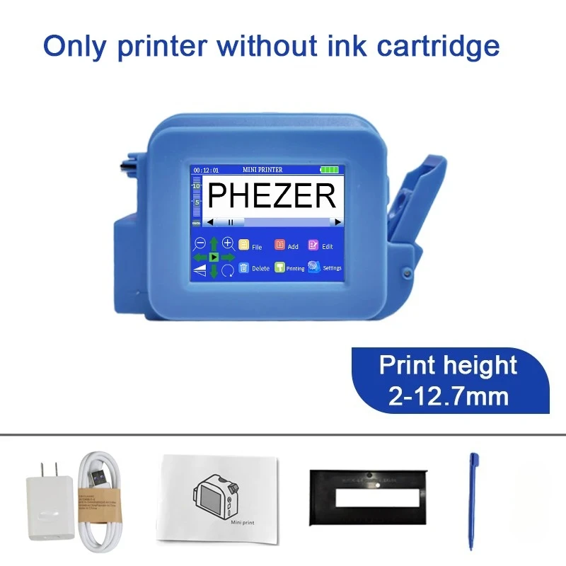 PC13plus 12.7mm Mini Printer Portable Printer QR Bar Batch Code Date Number Logo