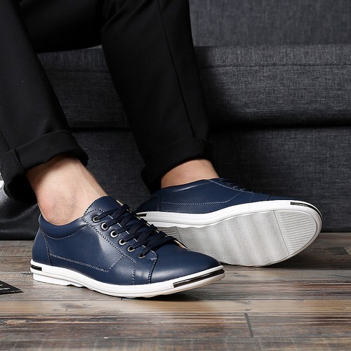 New Men/'s Casual Leather Shoes England Oxford Breathable Loafers Lace-up Walking