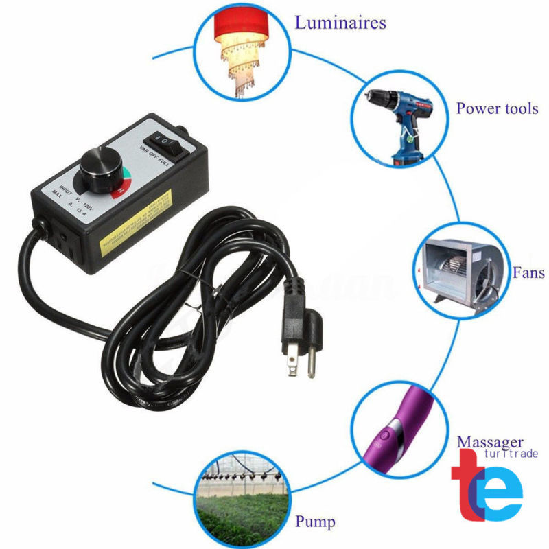 AC 120V Motor Speed Controller For Router Fan Variable Voltage Electric Rheostat