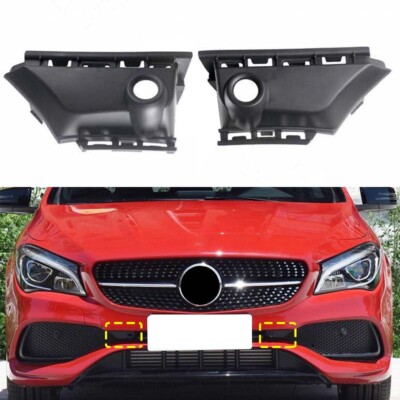 Pair Bumper Middle Grille Radar Cover Trim For Mercedes C117 CLA250 2017-2019
