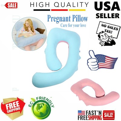 U Shaped Pregnancy Maternity Pillow w/ Zippered Cover Premium Contoured Body USA