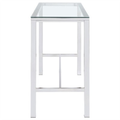 Coaster Contemporary Rectangular Glass Top Pub Table in Clear