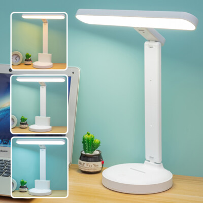 Foldable LED Desk Lamp 3 Lighting Modes Dimmable Reading Light USB Rechargeable