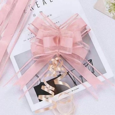 10x Cute Pull Bow Flower Ribbons Wedding Festival Party Gift Wrap Car Door Decor
