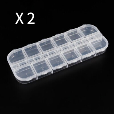 Plastic Box Tips Case Empty Container Nail Art False 10cells Gems Storage Makeup