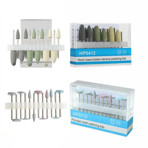 12Pcs Dental Resin Base Polishing Kit Invisible Denture Porcelain Teeth Polisher