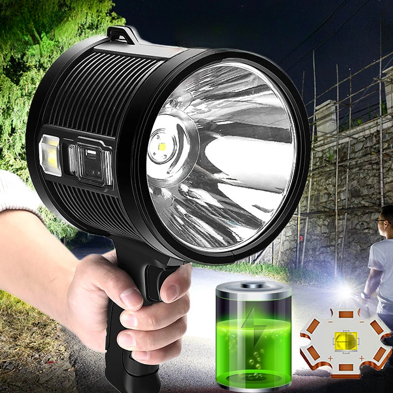 Rechargeable Spotlight 3000000 Lumens Handheld Hunting Flashlight Led Spot light