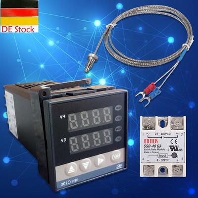 1pc PID Digitaler Temperaturregler REX-C100 mit K Thermoelement SSR Ausgang 220v