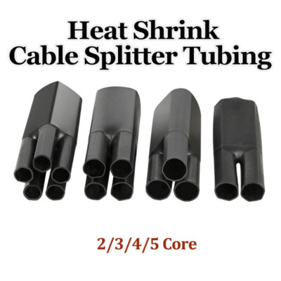 Heat Shrink Cable Splitter 2 3 4 5 Core Tubing Sleeving Breakout Boots 2:1 Ratio