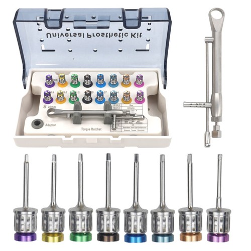 Universal Dental Implant Abutment Ratchet Torque Wrench 15-70Ncm&Drivers Kit