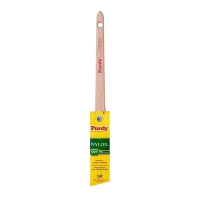 Purdy 144080210 Nylox Rattail Wood Handle Soft Nylon Angle Paint Brush 1 W in.