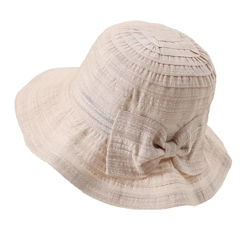 Femme Bush Seau Casquette Chapeau Large Bord Soleil Noeud Pliage Souple Plage