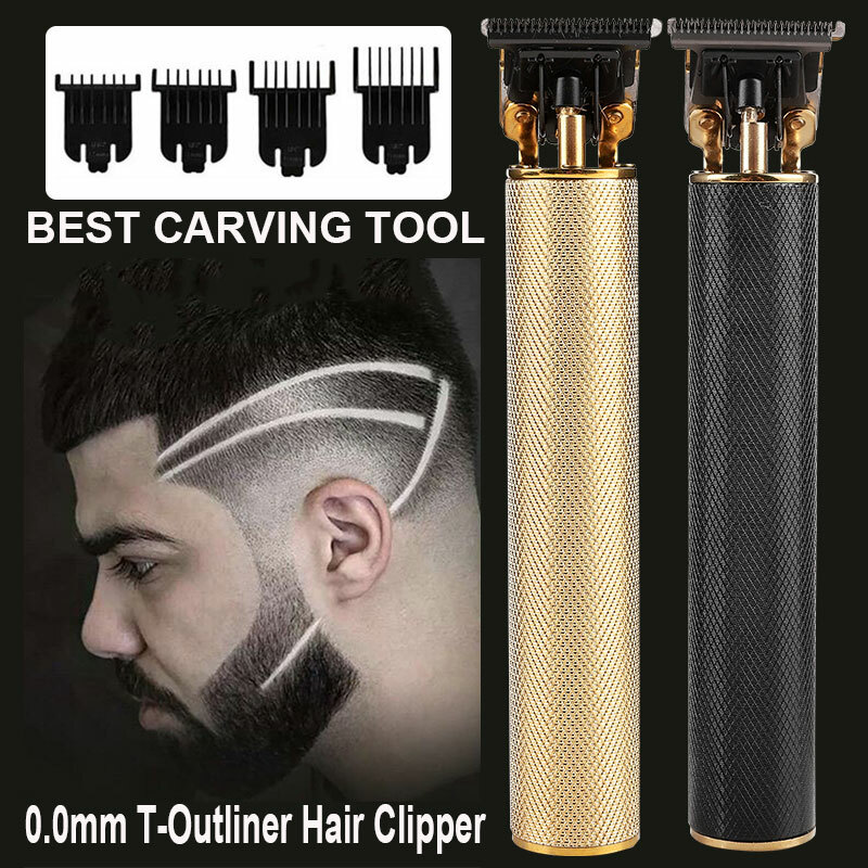 Portable T-Blade Hair Trimmer 0.0mm Hair Clipper USB Rechargeable Barber Machine