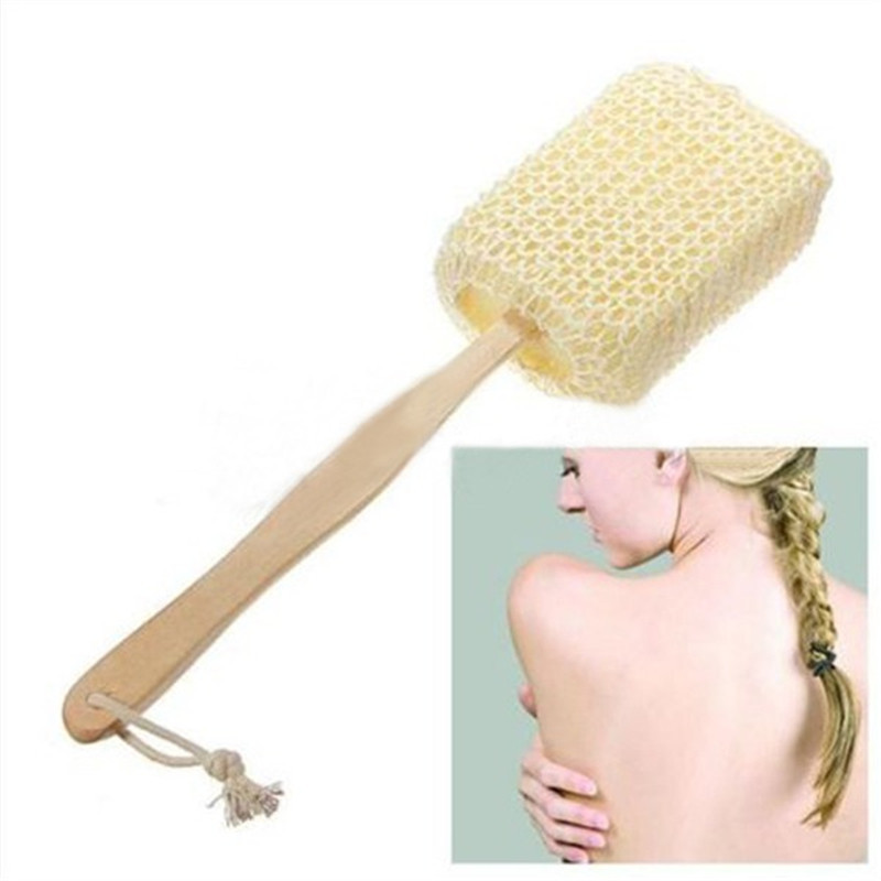 Spugna Esfoliante Bagno Doccia Lavare Schiena Legno Manico Lungo Cura dfh