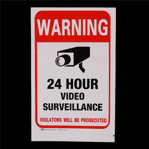 Security Warning Sign Sticker High Qual~na Le