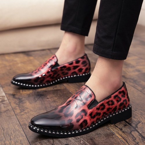 Oxfords Hair Stylist Men S Nightclub Leopard Casual Slip On
