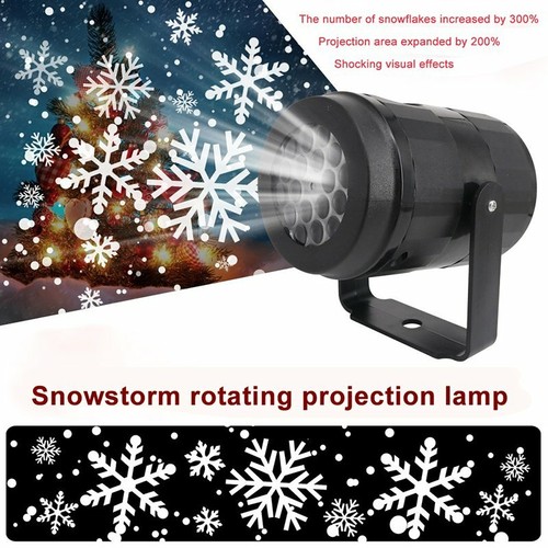 LED Snowflake Christmas Projector Light Garden Landscape Xmas Decor Moving Lamp