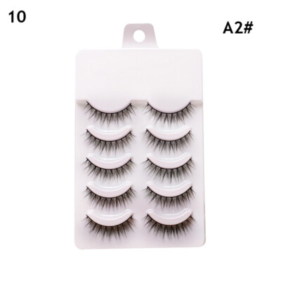 5 Pairs 3D Natural Short Cross False Eyelashes Handmade Makeup Fake Eye Lashes Ṅ
