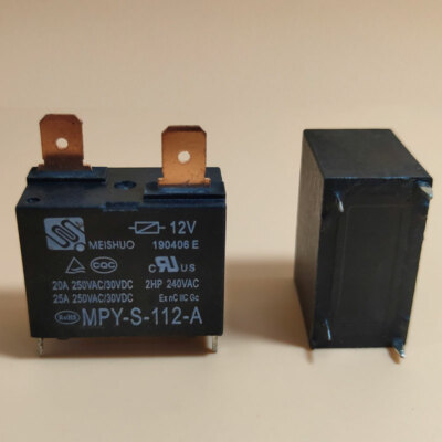 2PCS MEISHUO MPY-S-112-A Power Relay 4 Pins 12VDC 20A 250VAC