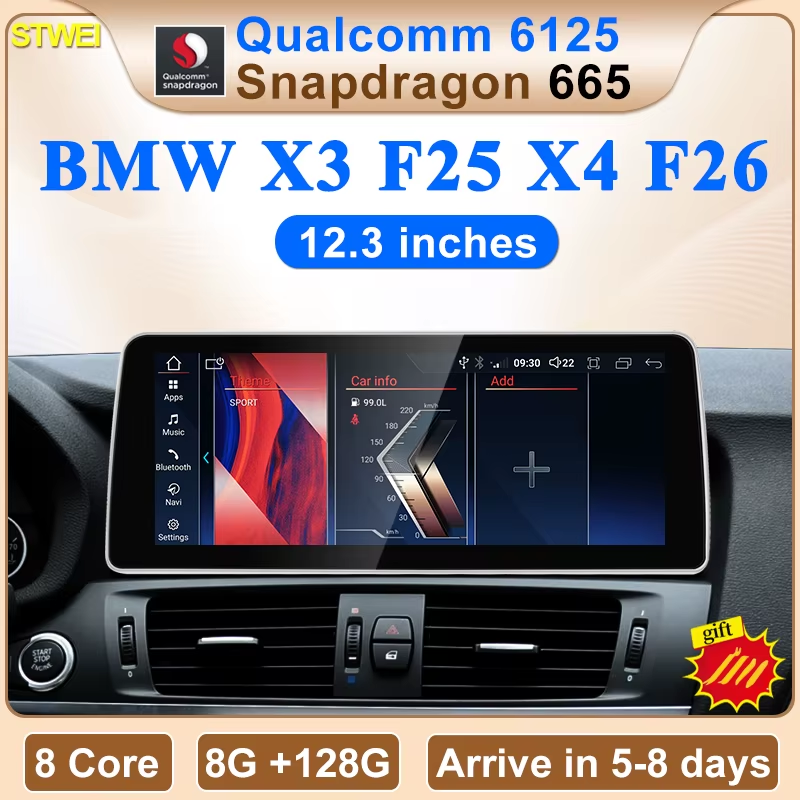 NEW ID8 Snapdragon665 12.3inch Android13 Car Carplay Auto For BMW X3 F25 X4 F26