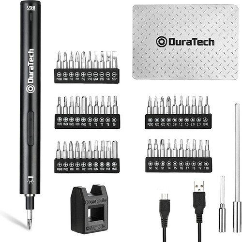 DURATECH 55PC Precision Electric Screwdriver Set S2 Steel Bit LED Work Light NEW