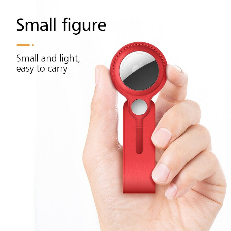 Leather Case Cover for AirTag Pet Location Tracker Sleeve Shell Skins Keychain
