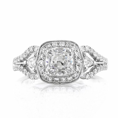 Mark Broumand 2.09ct Old Mine Cut Diamond Engagement Ring