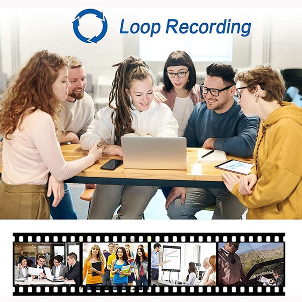Team meeting and loop recording concept collage.