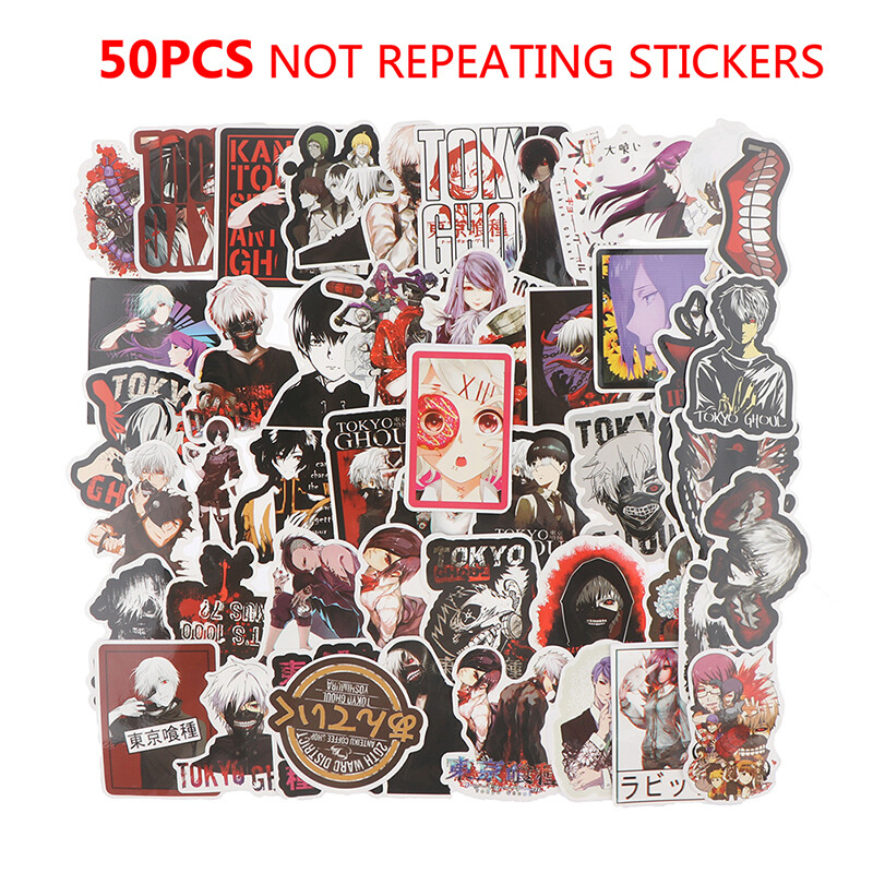 50Pcs Tokyo Ghoul Anime Stickers Waterproof Not Repeating Skateboard S~bp