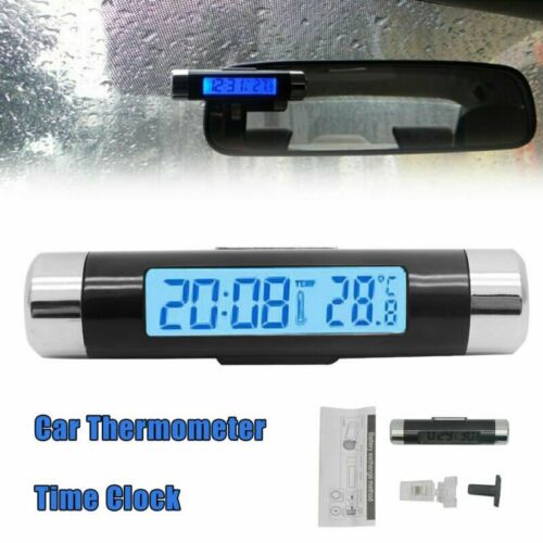 Auto KFZ Thermometer digital LCD Temperatur Anzeige Messer Termometer + UHR DE