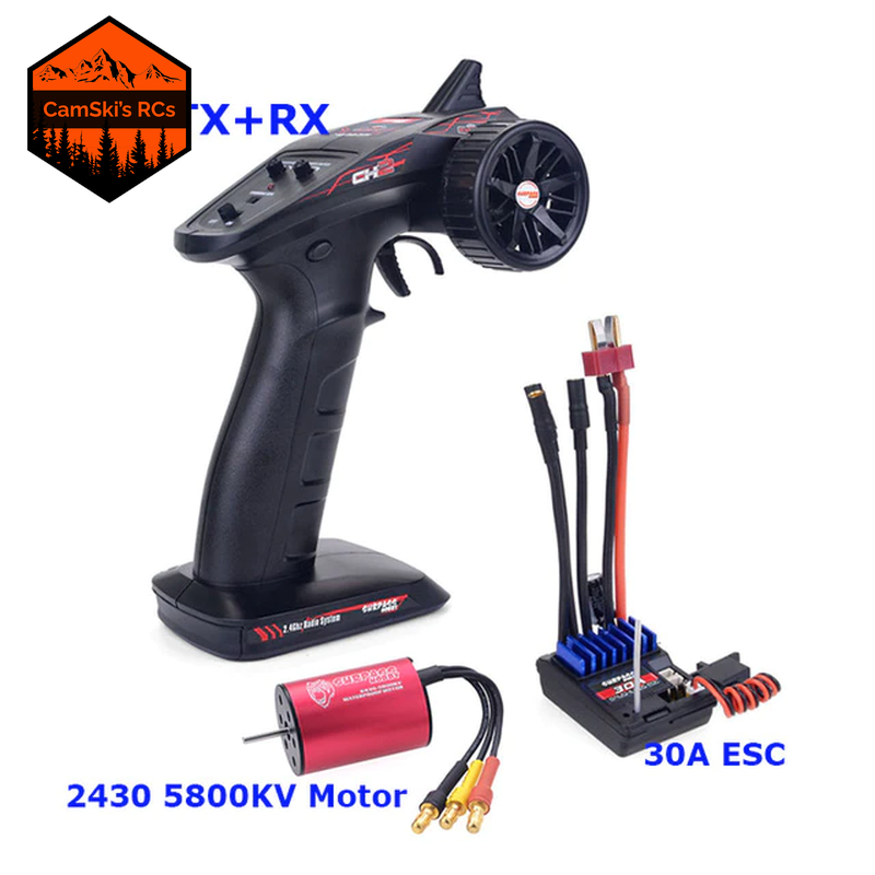 RC Car/Boat Brushless Motor Combo - Transmitter, Receiver, and 2-in-1 ESC Set