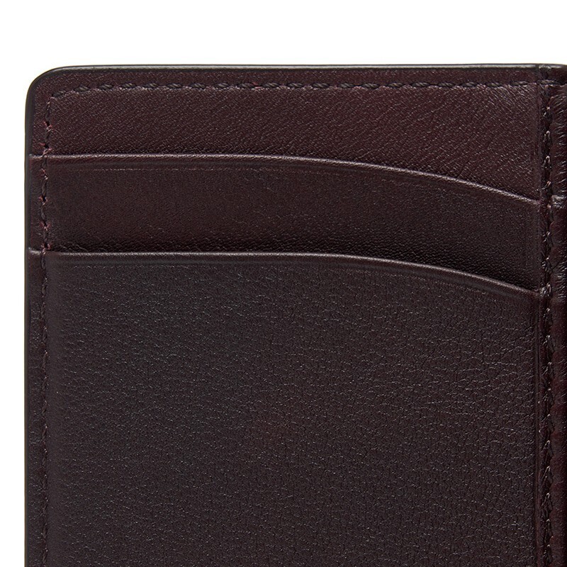 Pre-owned Montblanc Meisterstück Sfumato Genuine Leather Card Holder Wallet Purse For Men In Red