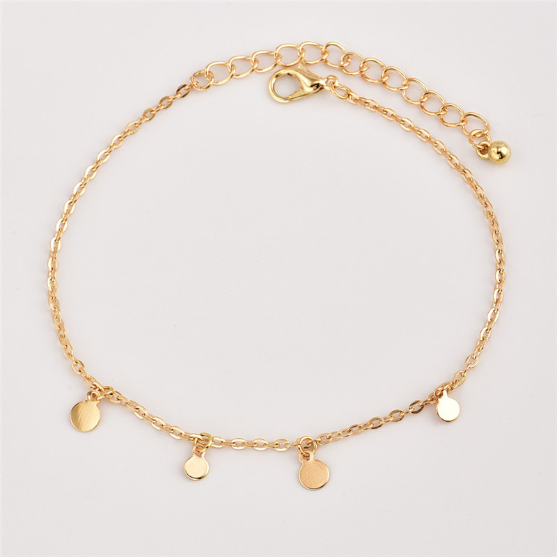 3Pcs//Set Fashion Gold Plated Star Wafer Ankle Chain Anklet Bracelet Foot Jewelry