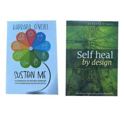 2 Books Self Heal By Design / Sustain Me By Barbara O'neill Guide Book in Englis
