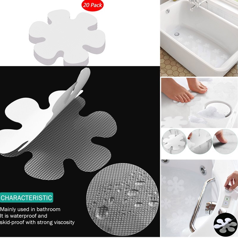 ️ 20Pcs NonSlip Self Adhesive Bath Safety Stickers Bathtub Decals Tub