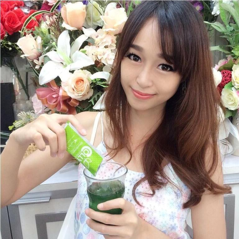 4 Colly Chlorophyll plus Fiber Drink Green Tea, Detox Belly Reduction Slim Firm