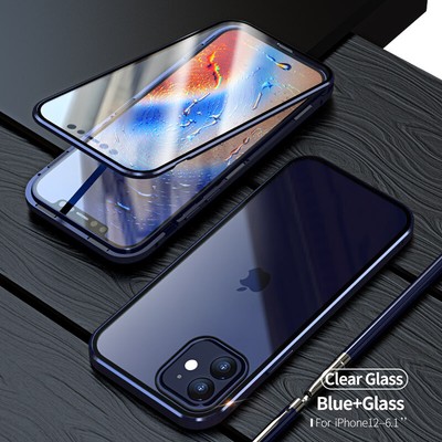 360° Magnetic Adsorption Case Tempered Glass Cover For iPhone 13/12 Pro Max/Mini