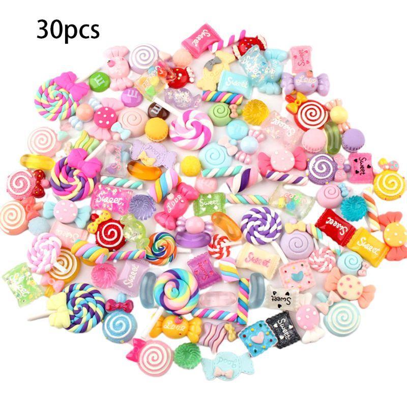 30/100pcs Candy Sweets Drop Flatback Cabochon Beads for DIY amazing