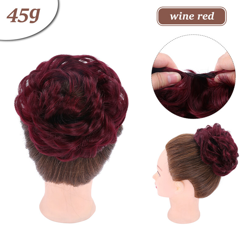 Hair Bun Ponytail Thin Curly Messy Bun Hair Piece Scrunchie Updo Hair Extension