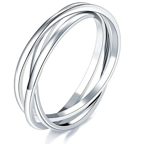 Elegant Silver Color Metal Wedding Rings Set for Women Jewelry