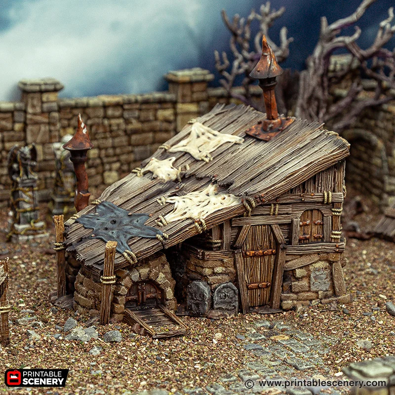 Grave Diggers Hut – Grim Cemetery Building Terrain | 32mm | Printable Scenery