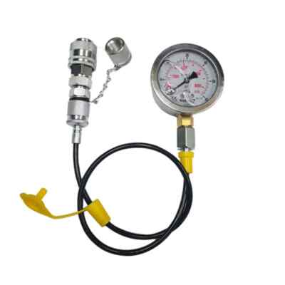 For Jcb Cat Quick Connector Pressure Gauge Test Hose Connect Hydraulic Pump Test