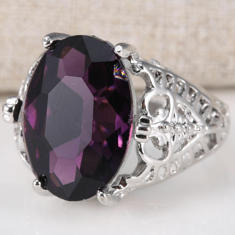 Huge 6Ct Natural 925 Silver Bridal Wedding Engagement Size ...