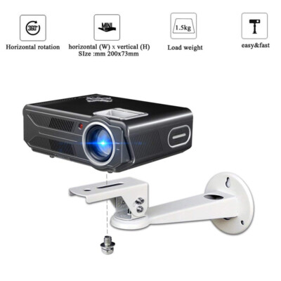 360 Angle Mini Projector Ceiling Wall Mount Universal Projection Bracket Ho.nu