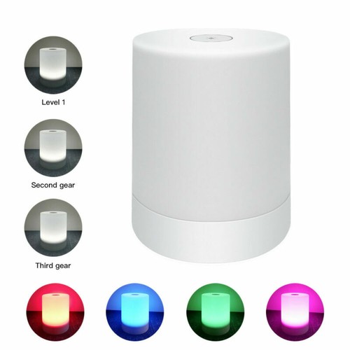LED Nachttischlampe -Akku Touch Sensor Tischlampe Nachtlicht Mit RGB Licht