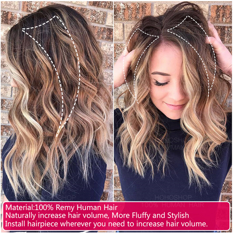 4"-12" Short Hair Pad Clip In Real Remy Human Hair Extensions One Piece Thick 6"