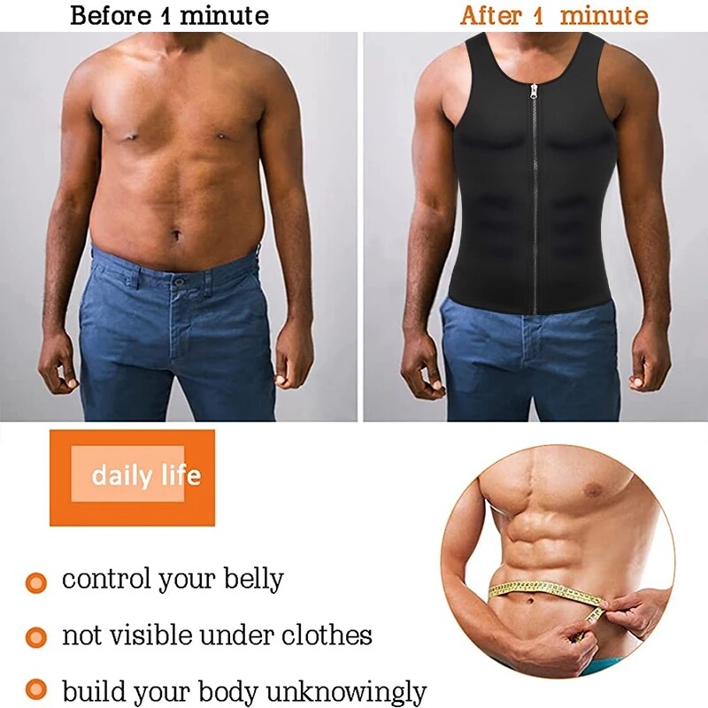 Gynecomastia Compress Tank Tops Men's Slim Body Shaper Sport Athletic Sweat Vest