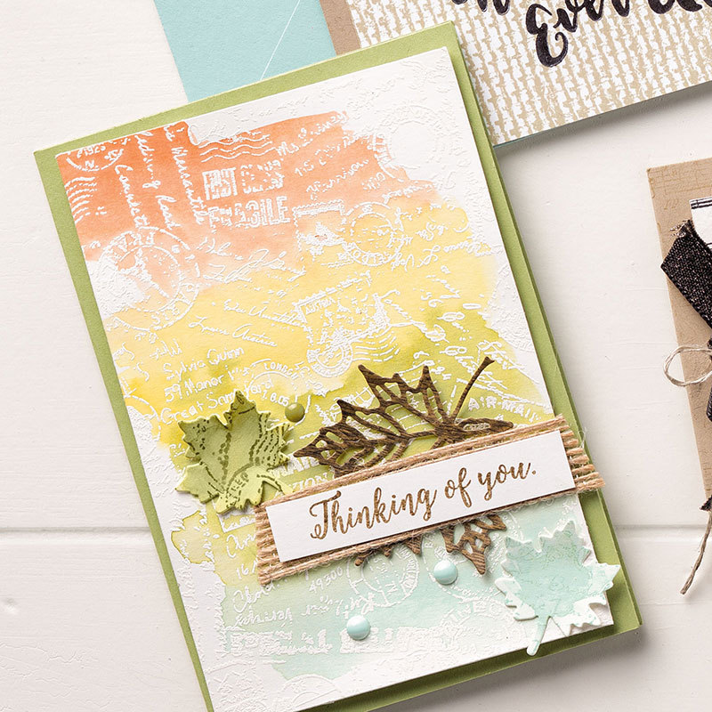 Stampin' Up! Post Script background stamp set
